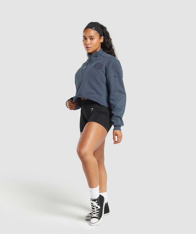 Gymshark Premium Legacy Sweatshirt Tröjor Dam Blå | 649ESDAWN