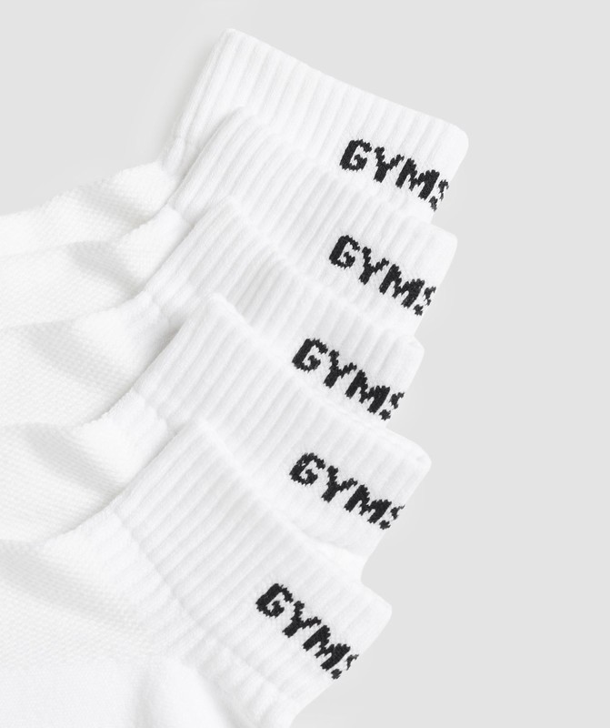 Gymshark Quarter Socks 5pk Strumpor Dam Vita | 284QYMGOC