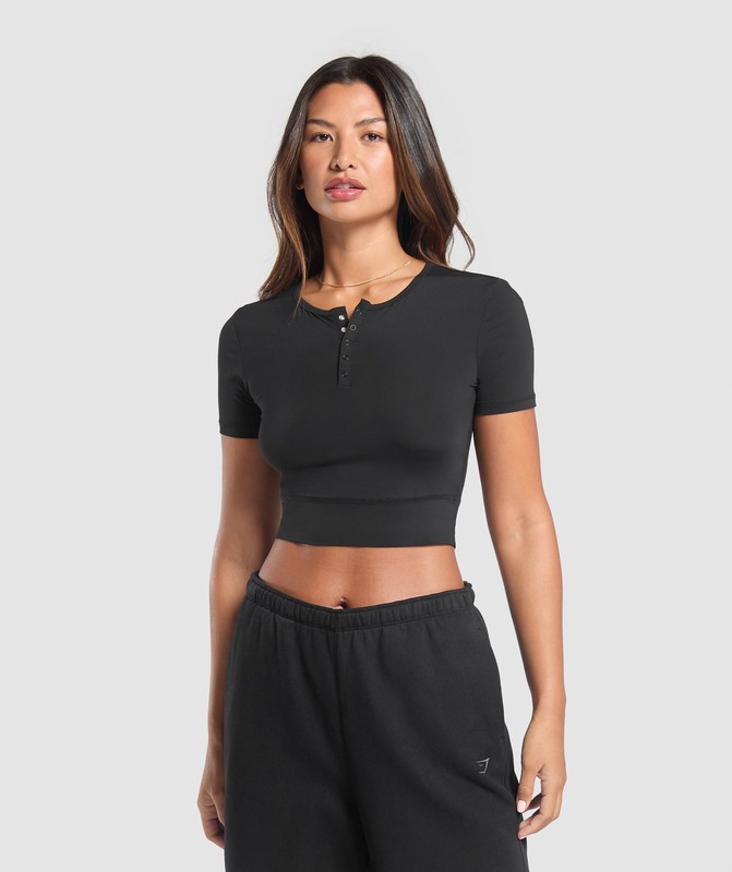 Gymshark Rest Day Buttery Soft Midi Top Top Dam Svarta | 316RUWBYJ