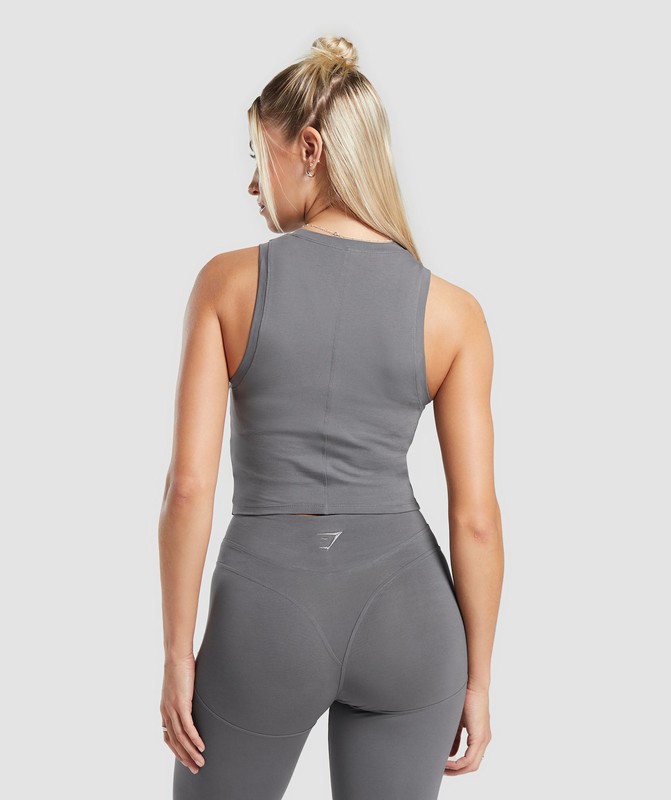Gymshark Rest Day Cotton Contour Tank Linne Dam Grå | 073YCZRME