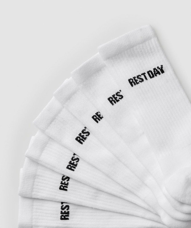 Gymshark Rest Day Graphic Socks 7pk Strumpor Dam Vita | 153ZGOPJT