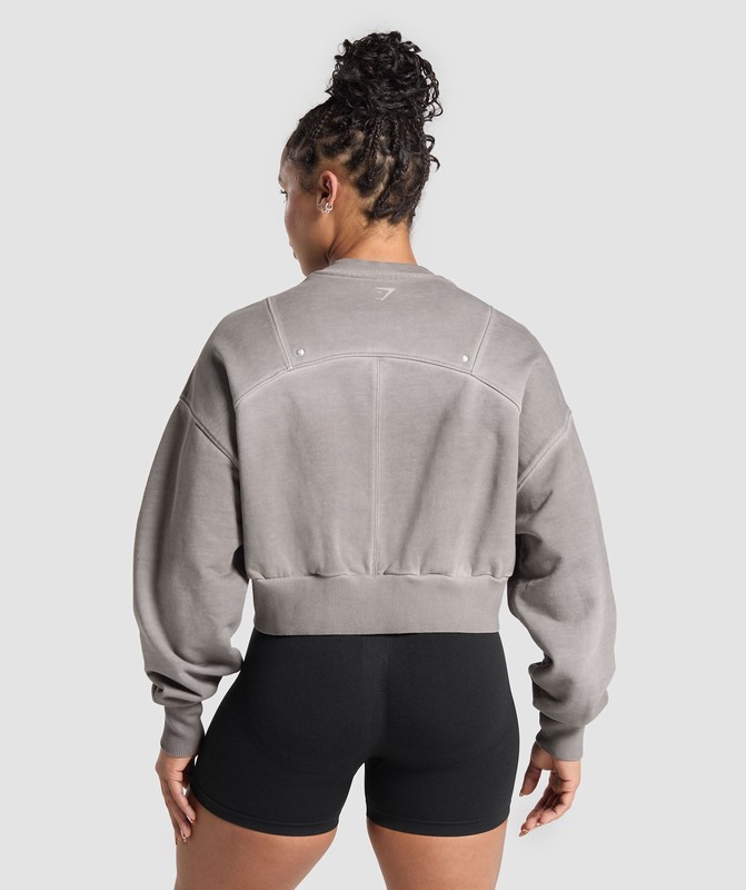 Gymshark Rest Day Heavyweight Sweatshirt Tröjor Dam Metal Grå Grå | 287PMQLVB