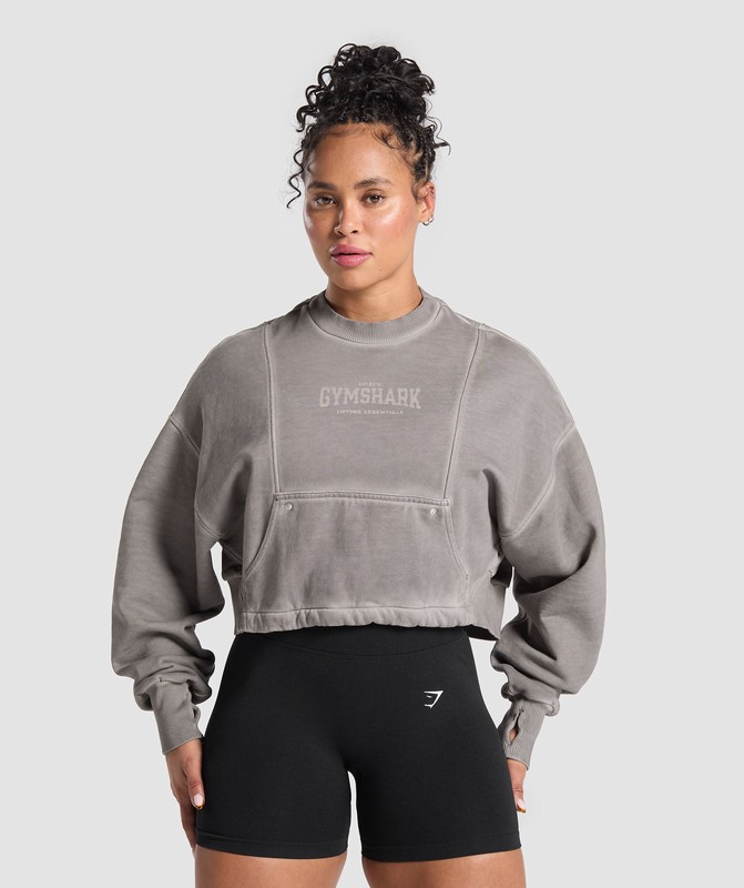 Gymshark Rest Day Heavyweight Sweatshirt Tröjor Dam Metal Grå Grå | 287PMQLVB