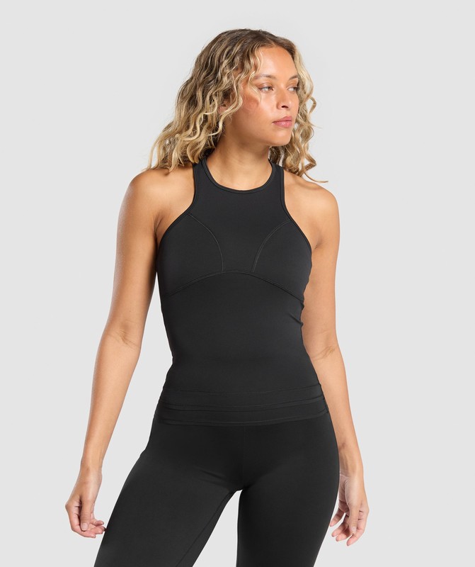 Gymshark Rest Day Luxe Racer Tank Linne Dam Svarta | 370MIRULZ