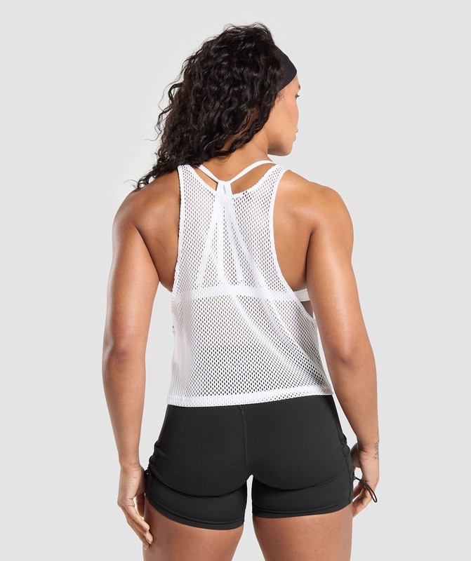 Gymshark Rest Day Mesh Midi Tank Linne Dam Vita | 978KHXIZL
