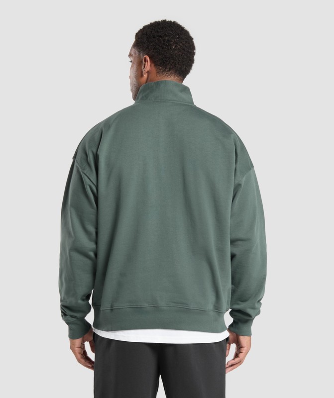 Gymshark Rest Day Sweats 1/4 Zip Pullover Herr Slate Teal | 609ZUEQHT