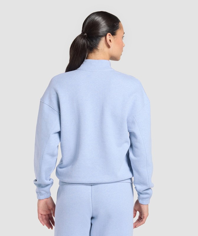 Gymshark Rest Day Sweats 2.0 1/4 Zip Pullover Pullover Dam Blå | 639BJIOLA
