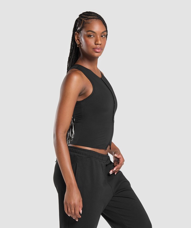 Gymshark Rest Day Tank With Shelf Linne Dam Svarta | 813LPXJME