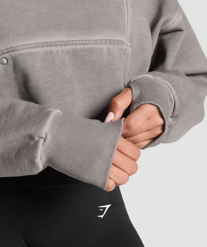 Gymshark Restday Heavyweight Sweatshirt Tröjor Dam Metal Grå Grå Tvätt | 049MFLNSG