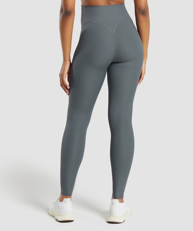 Gymshark Ribbed Leggings Leggings Dam Grå | 738EDBJCA