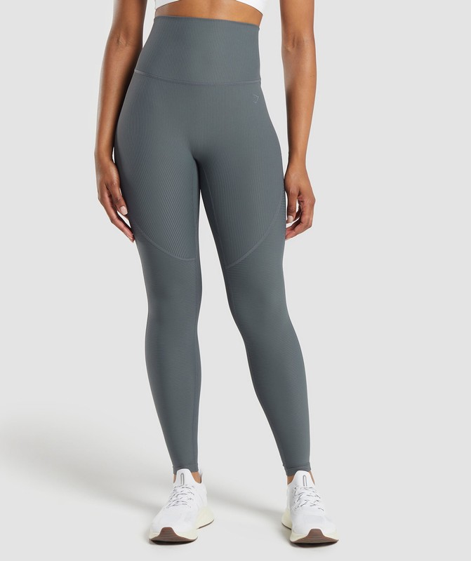 Gymshark Ribbed Leggings Leggings Dam Grå | 738EDBJCA