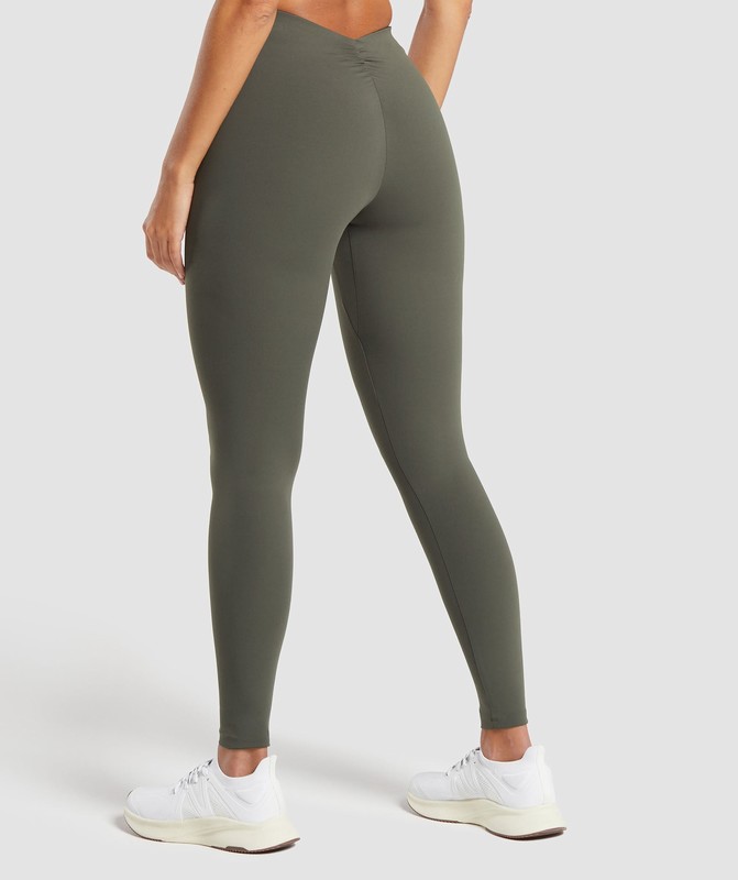 Gymshark Ruche Leggings Leggings Dam Gröna | 260UALHGZ