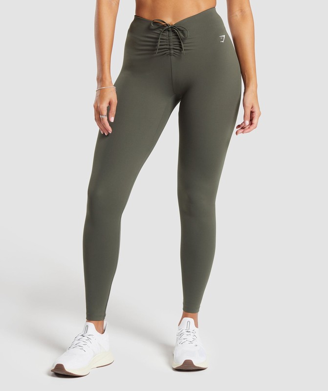 Gymshark Ruche Leggings Leggings Dam Gröna | 260UALHGZ