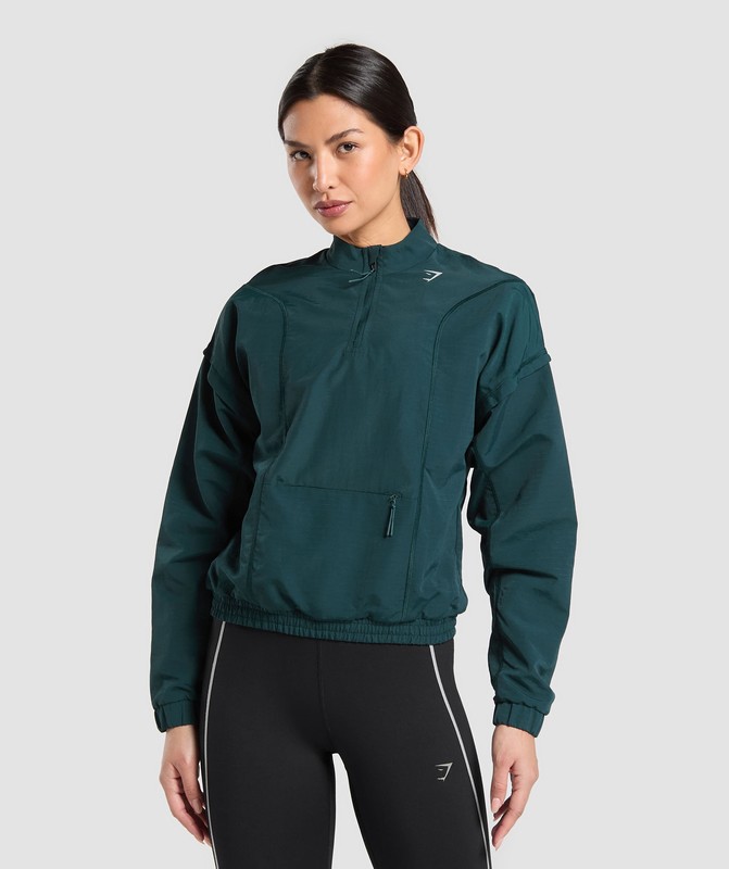 Gymshark Running 1/4 Zip Track Top Top Dam Strong Teal | 327XRVSOU