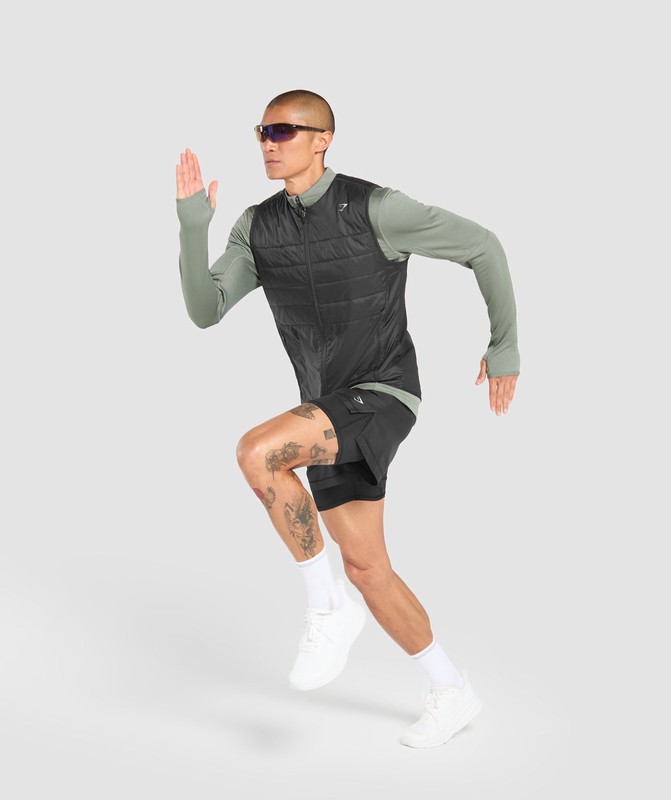 Gymshark Running Gilet Väst Herr Svarta | 025QZFNTJ