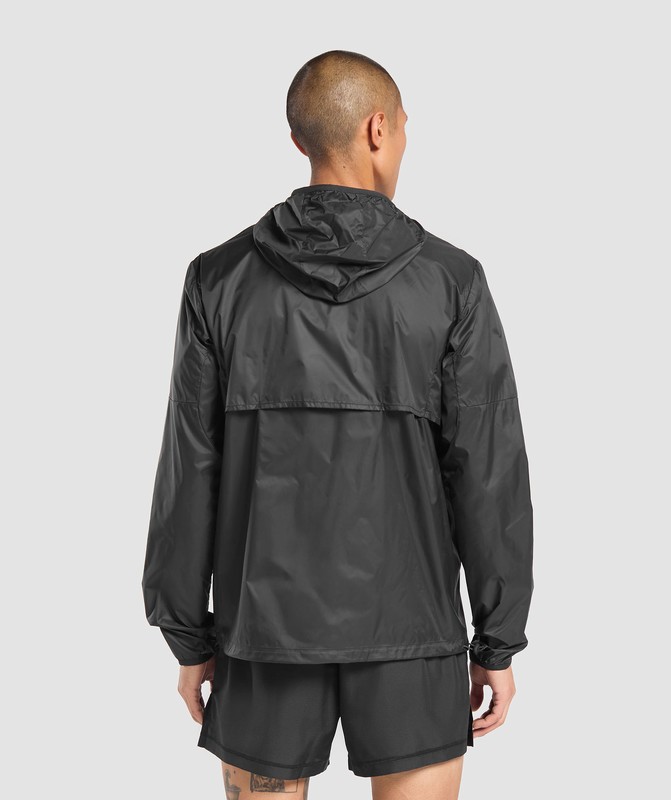 Gymshark Running Windbreaker Vindjacka Herr Svarta | 165EGAFLH
