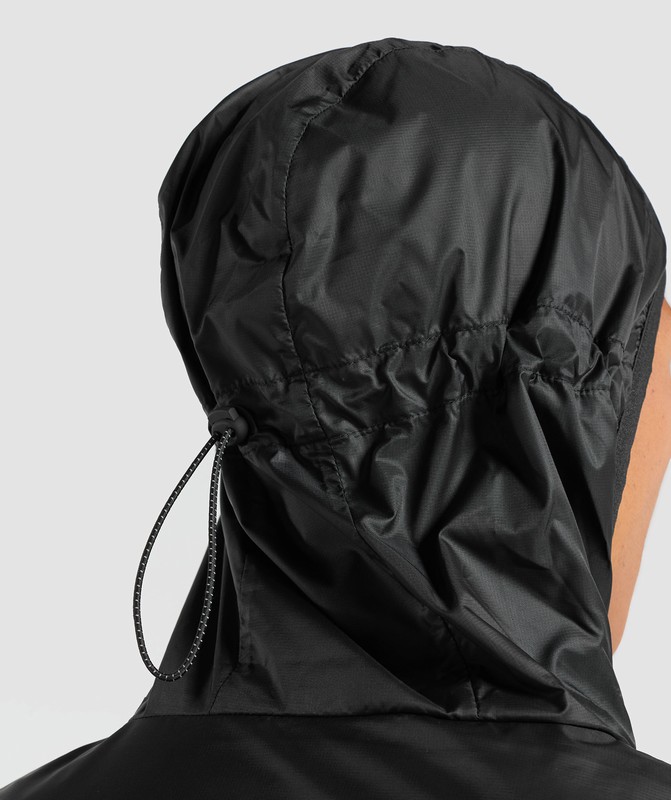 Gymshark Running Windbreaker Vindjacka Herr Svarta | 165EGAFLH