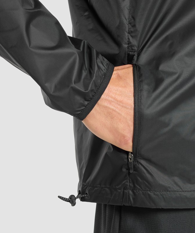 Gymshark Running Windbreaker Vindjacka Herr Svarta | 165EGAFLH