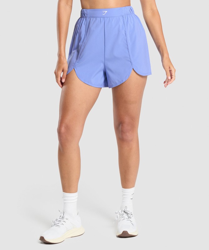 Gymshark Scallop Hem Shaped Shorts Shorts Dam Blå | 790XPDHNO