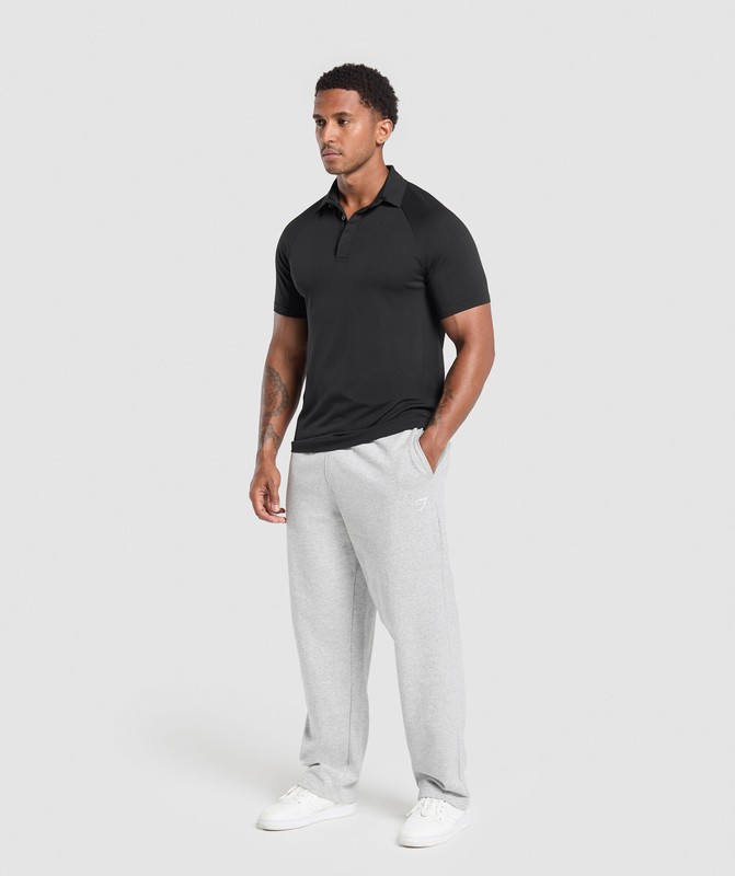 Gymshark Seamless Polo Shirt Polotröja Herr Svarta | 829YASUZN