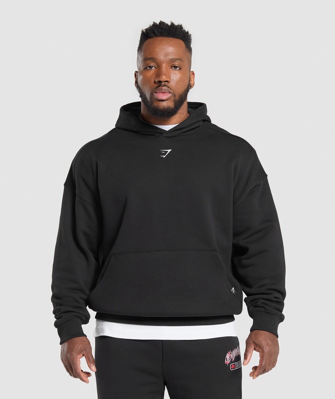 Gymshark Shark Hoodie Hoodie Herr Svarta | 638UWNMDY