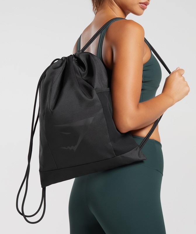 Gymshark Sharkhead Gymsack Väska Dam Svarta | 674FECMDU