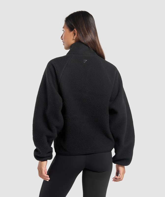 Gymshark Sherpa 1/4 Zip Pullover Dam Svarta | 467VXLSFA