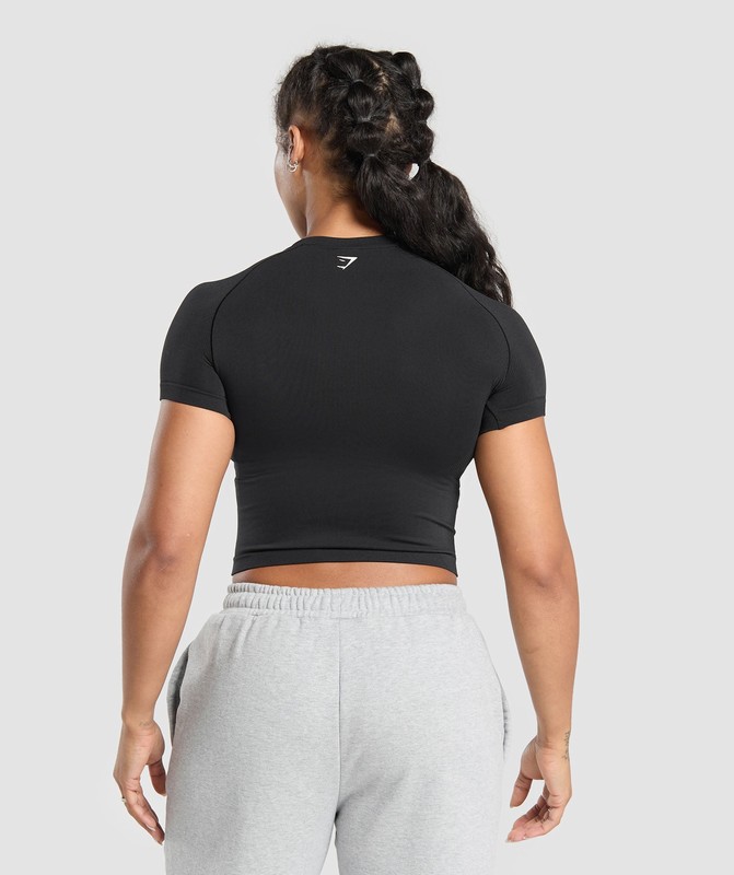 Gymshark Soft Life Baby Tee T-Shirt Dam Svarta | 624NZPSWJ