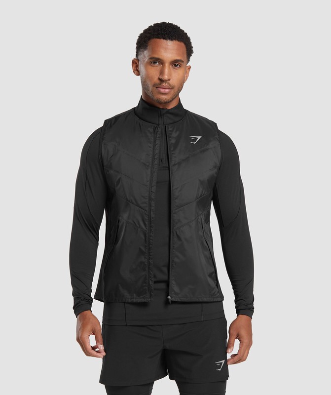 Gymshark Speed Gilet Väst Herr Svarta | 624ZHWXGO