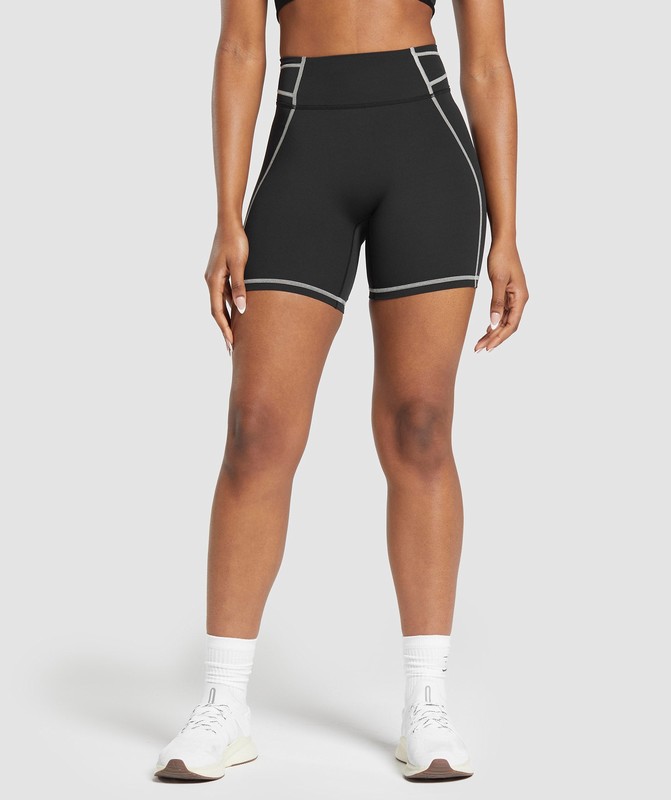 Gymshark Stitch Feature Shorts Shorts Dam Svarta | 392ANVYIG