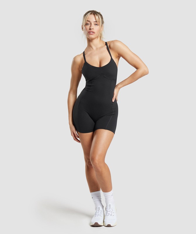 Gymshark Strappy All In One All In One Dam Svarta | 137PUFELH