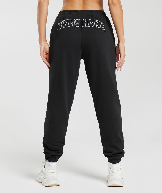 Gymshark Strength Department Graphic Joggers Joggingbyxor Dam Svarta | 102HOYZMI