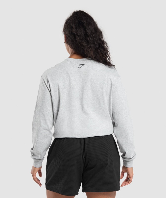 Gymshark Strength Department Long Sleeve Skater T-Shirt Dam Ljusgrå | 074UGIMQW