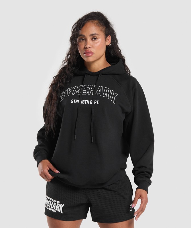 Gymshark Strength Department Oversized Hoodie Hoodie Dam Svarta | 014GAYZKS