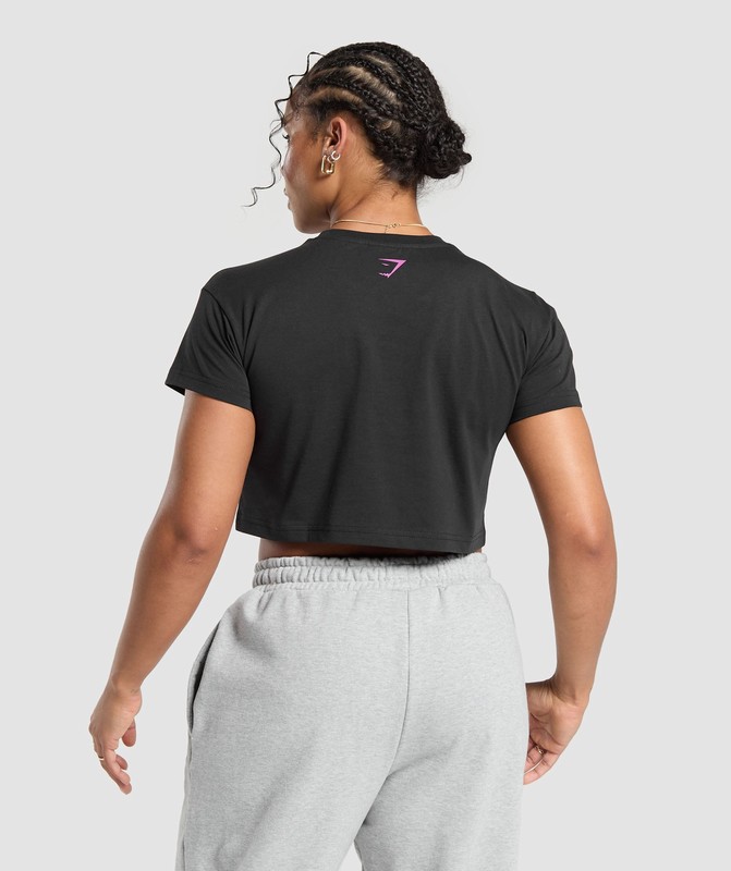 Gymshark Strong Women Crop Top Crop Top Dam Svarta | 147FZNWQH