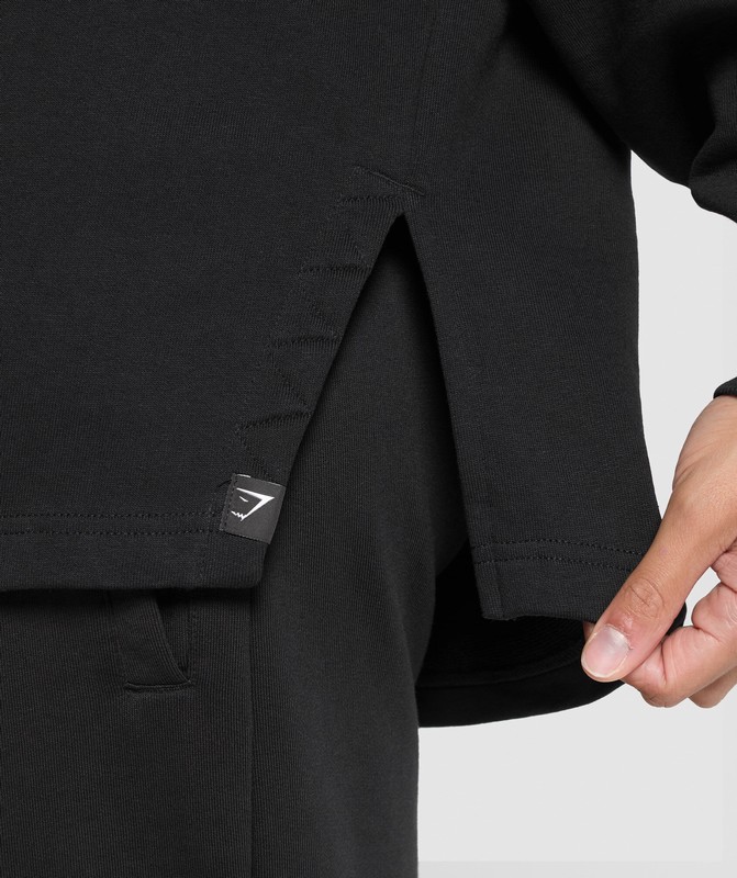 Gymshark Superset Longline Sweatshirt Tröjor Dam Svarta | 175SGIZRD