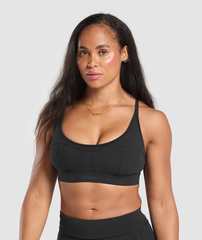 Gymshark Superset Sports Bra Sport BH Dam Svarta | 987PORKUQ