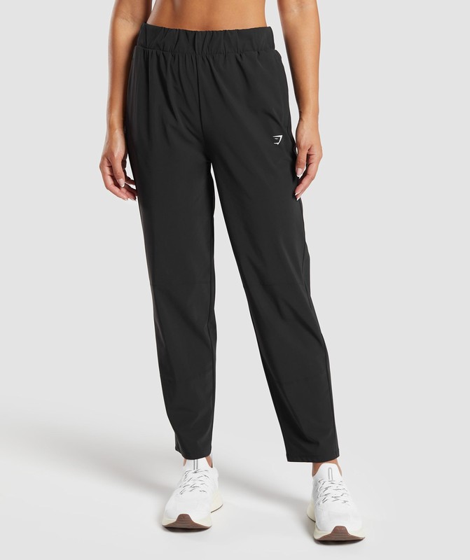 Gymshark Tapered Woven Pants Byxor Dam Svarta | 584DJNFWI