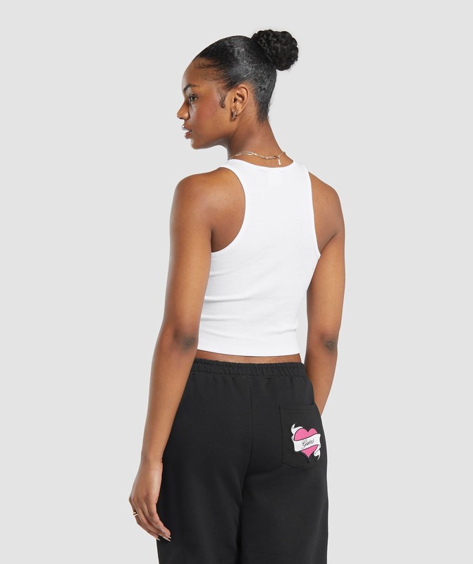 Gymshark Tattoo Midi Tank Linne Dam Vita | 876LZGYNU