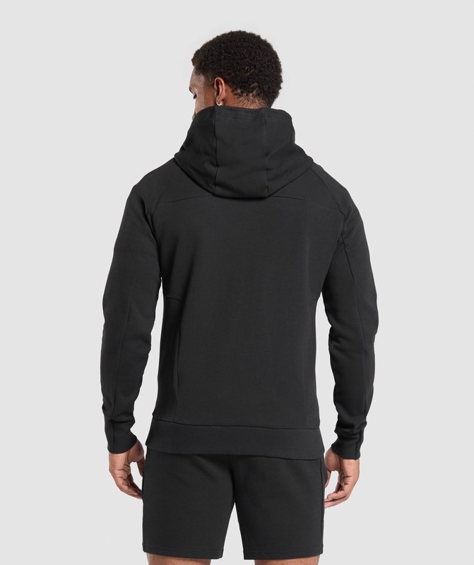 Gymshark Tech Knit Zip Up Hoodie Hoodie Herr Svarta | 056FWMZTD