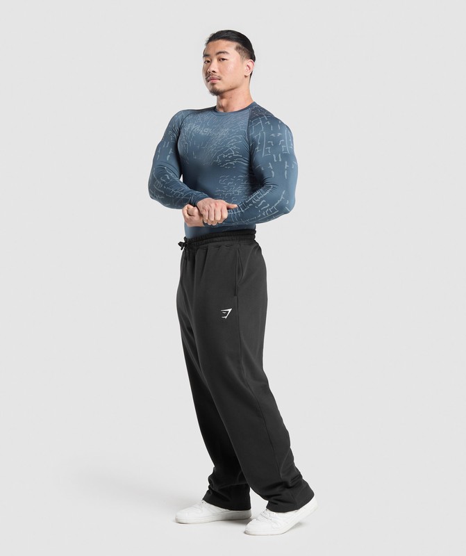 Gymshark Tectonic Seamless LS Top Top Herr Blå Blå | 023YQSCMD