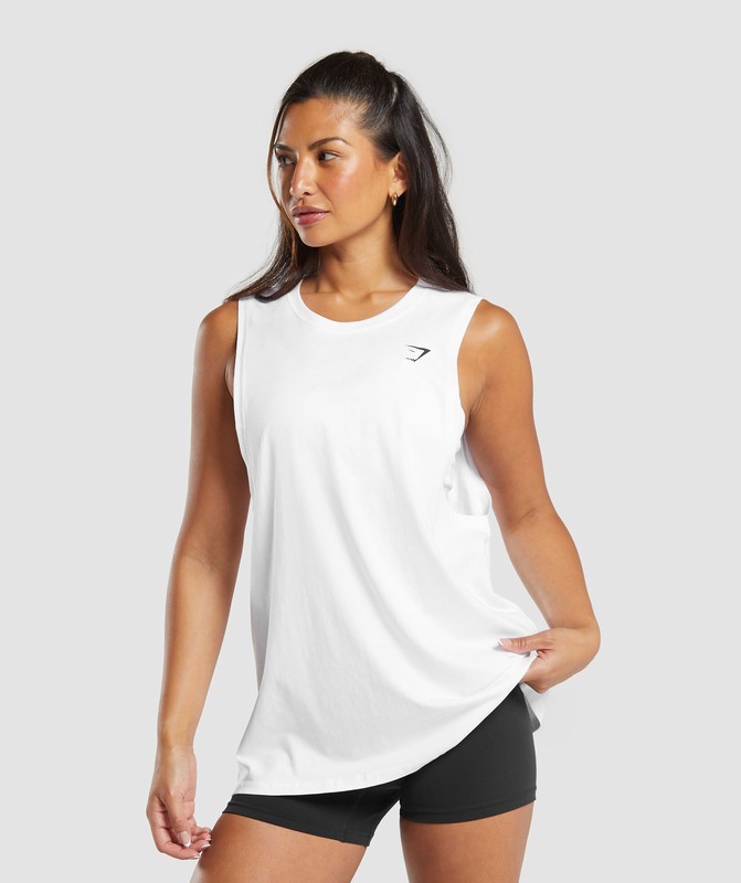 Gymshark Training Drop Arm Tank Linne Dam Vita | 190OQINHV