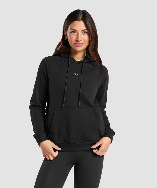 Gymshark Training Fleece Regular Hoodie Hoodie Dam Svarta | 357TVHSXF