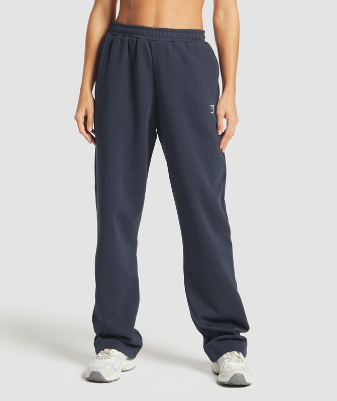 Gymshark Training Fleece Straight Leg Joggers Joggingbyxor Dam Blå | 853RKJXLA