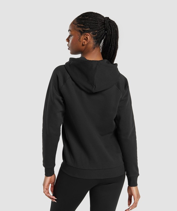 Gymshark Training Fleece Zip Hoodie Hoodie Dam Svarta | 270ATJLDY