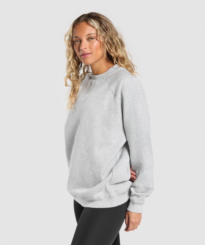 Gymshark Training Oversized Fleece Sweatshirt Tröjor Dam Ljusgrå | 463JPMEKO