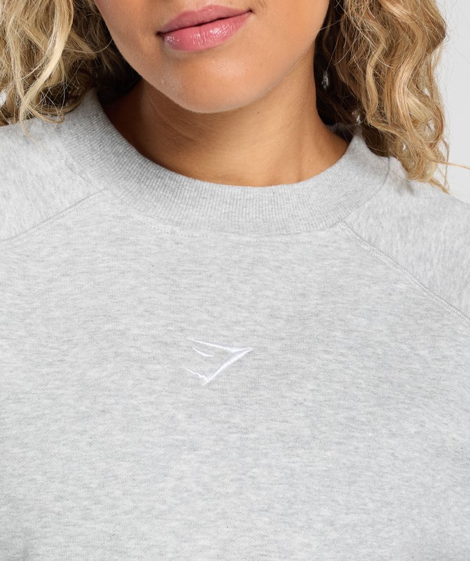 Gymshark Training Oversized Fleece Sweatshirt Tröjor Dam Ljusgrå | 463JPMEKO