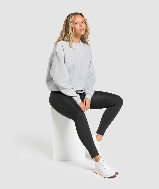 Gymshark Training Oversized Fleece Sweatshirt Tröjor Dam Ljusgrå | 463JPMEKO