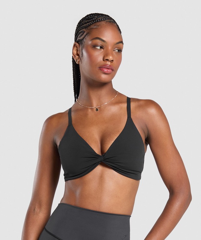 Gymshark Twist Front Bralette Braletter Dam Svarta | 586BDNZPK