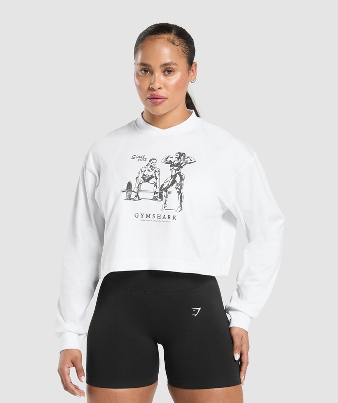Gymshark Two Strong Women Midi Long Sleeve Top Top Dam Vita | 519WXIKDJ